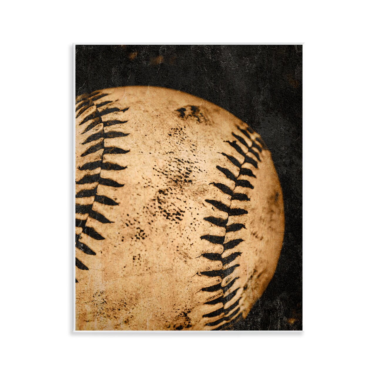 Stupell Industries Vintage Baseball Close Up Wall Plaque Design by Kim Allen